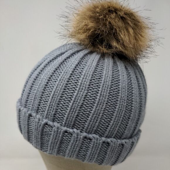 Graydi Men's Beanie Hat Cap Gray Knit 100% Acrylic Patch Logo - Picture 5 of 11